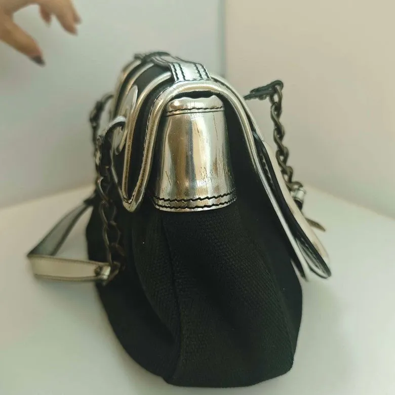 Fendi Iconic Black Canvas Shoulder Bag