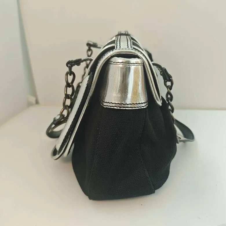 Fendi Iconic Black Canvas Shoulder Bag
