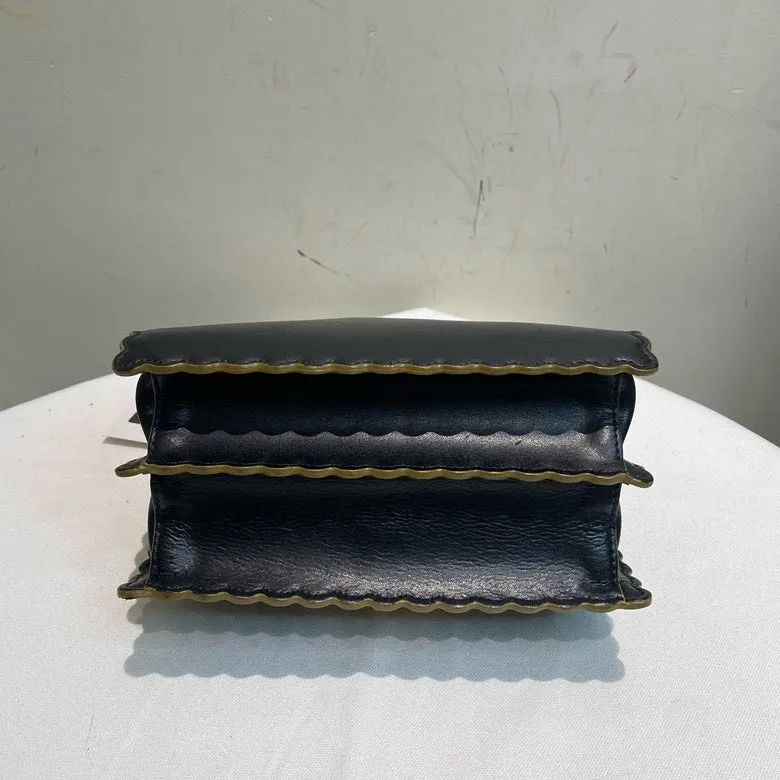 Fendi Kani S Black Leather Shoulder Bag
