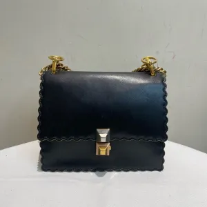 Fendi Kani S Black Leather Shoulder Bag