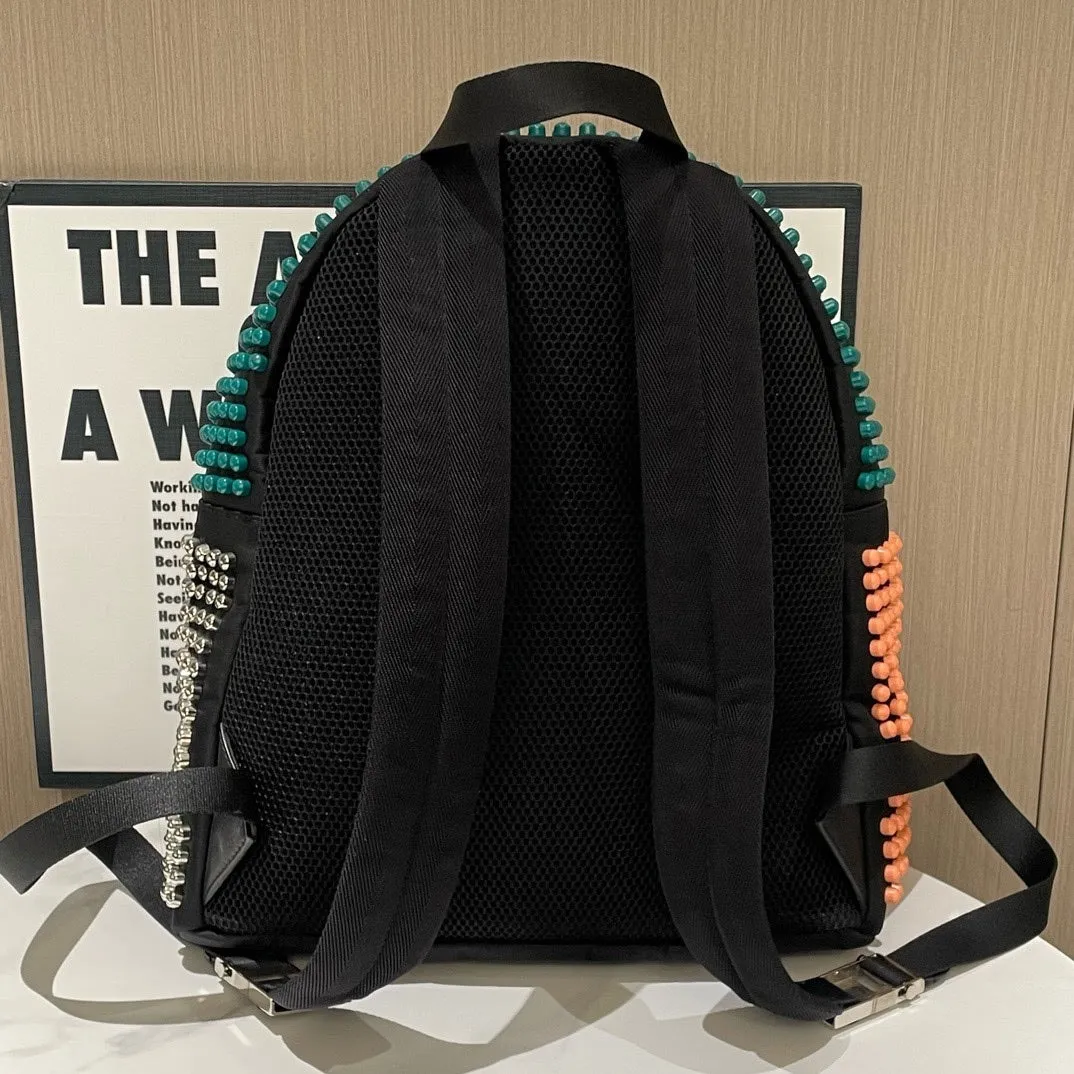 Fendi Monster Studded Nylon Backpack Multicolor Medium