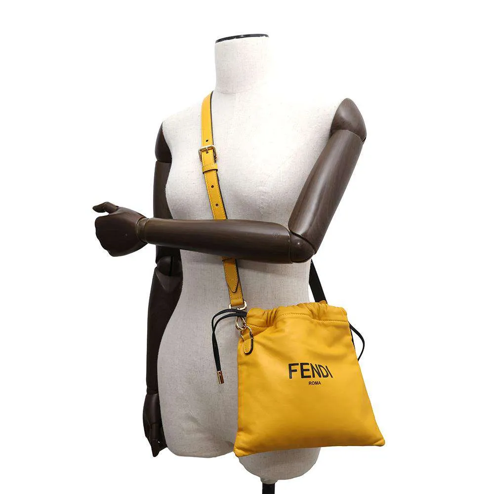 FENDI Slim Clutch Shoulder Bag Yellow7VA510 Leather