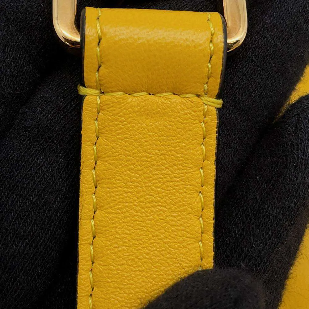 FENDI Slim Clutch Shoulder Bag Yellow7VA510 Leather