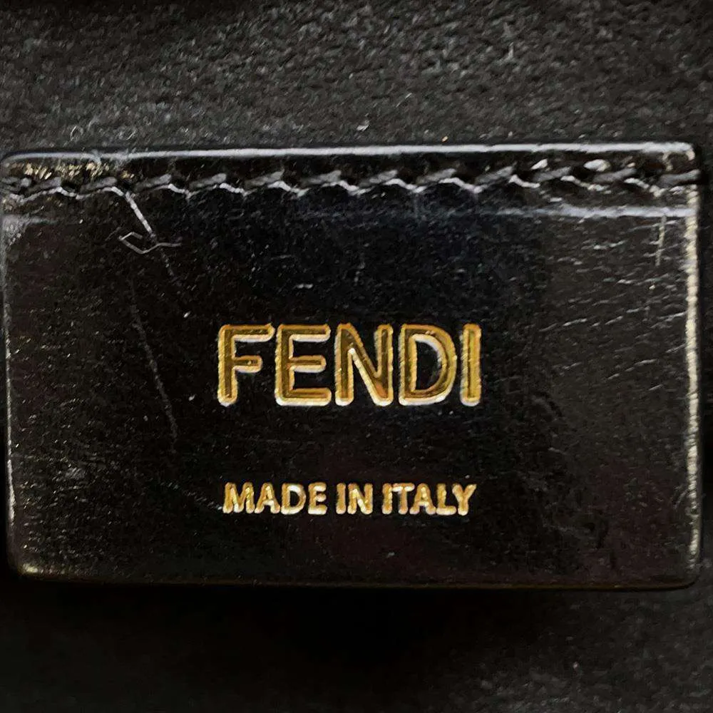 FENDI Slim Clutch Shoulder Bag Yellow7VA510 Leather