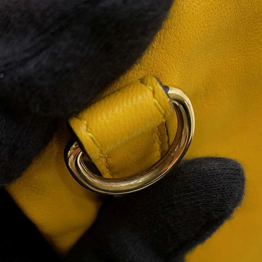 FENDI Slim Clutch Shoulder Bag Yellow7VA510 Leather