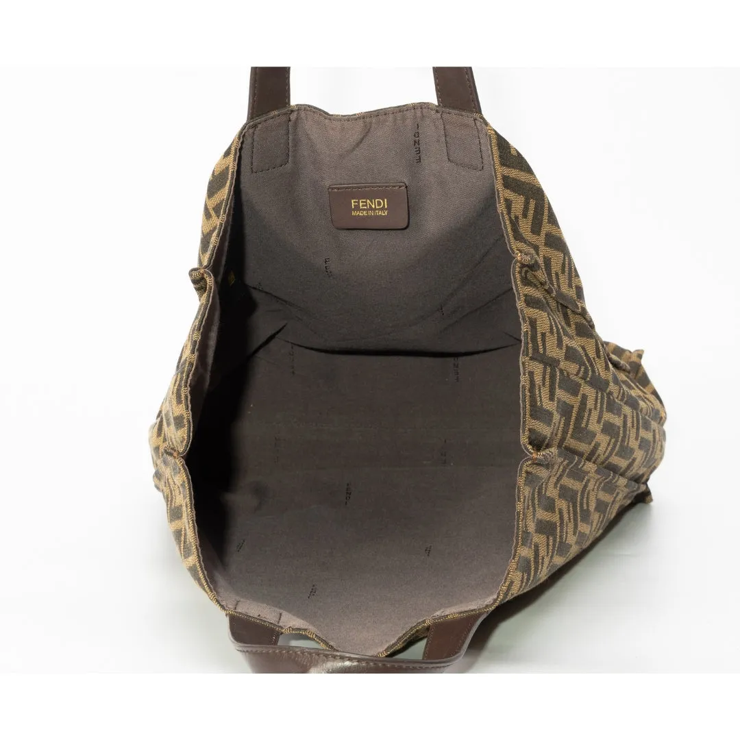 Fendi Zucca Canvas Vertical Shopper Tote
