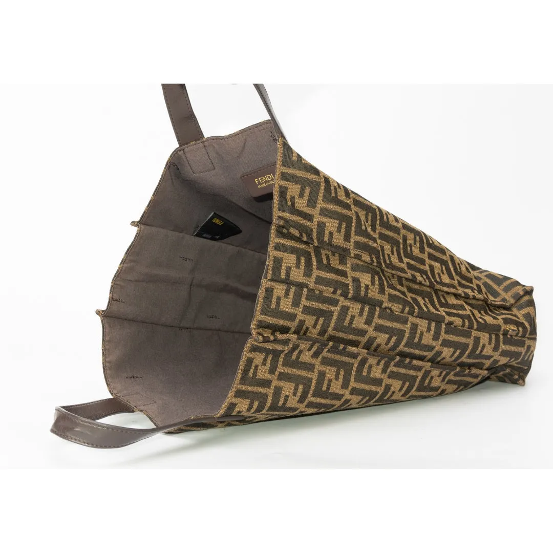 Fendi Zucca Canvas Vertical Shopper Tote