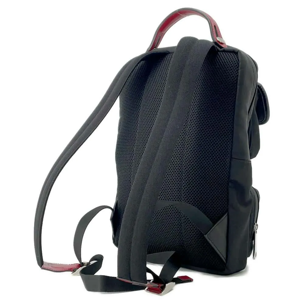 FENDI Zucca Pattern Backpack Black7VZ047 Leather Mesh