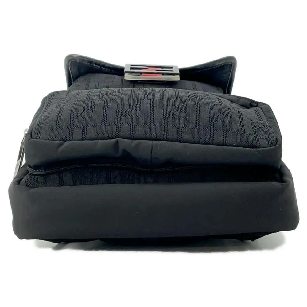 FENDI Zucca Pattern Backpack Black7VZ047 Leather Mesh