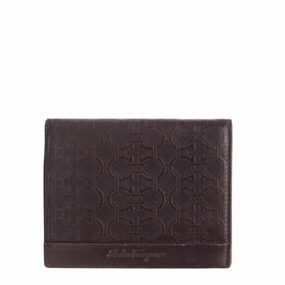 Ferragamo Gancini Embossed Print Wallet