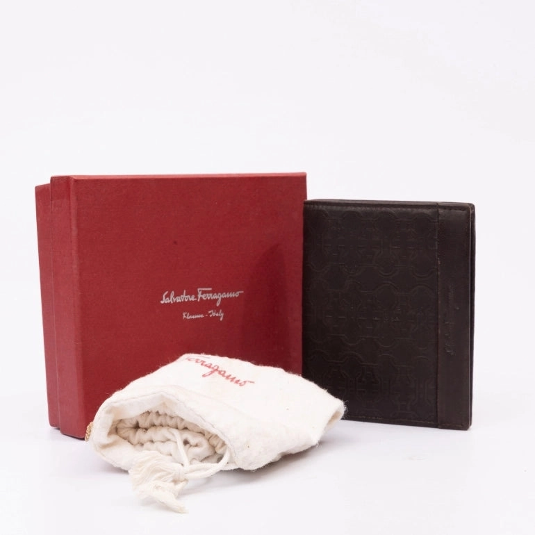 Ferragamo Gancini Embossed Print Wallet