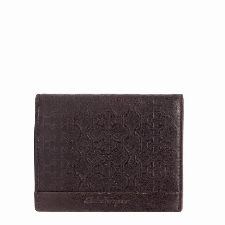 Ferragamo Gancini Embossed Print Wallet