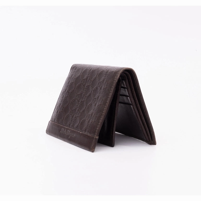 Ferragamo Gancini Embossed Print Wallet