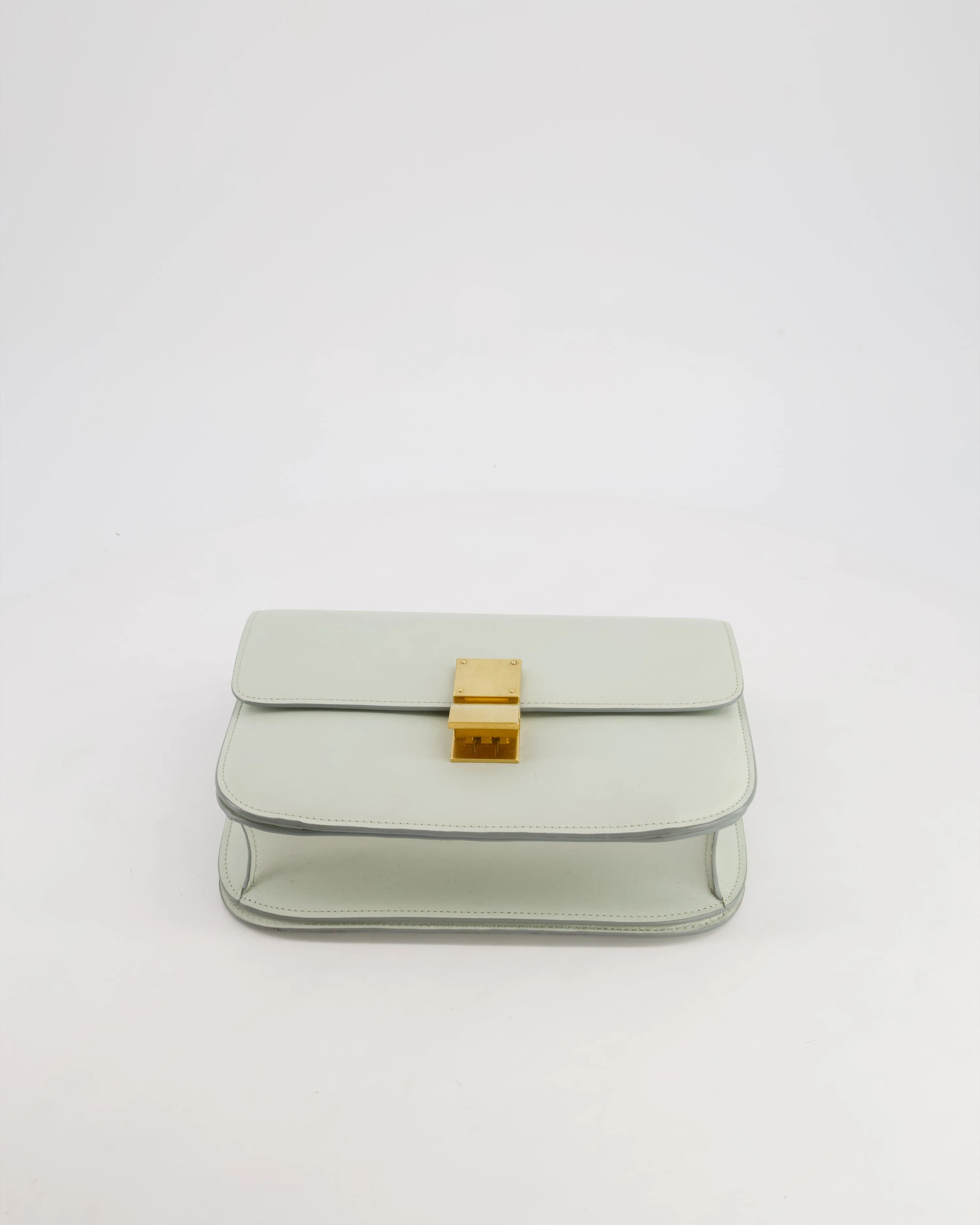 *FIRE PRICE* Cline Sage Green Medium Shoulder Bag in Calfskin Leather with Gold Hardware RRP 3100