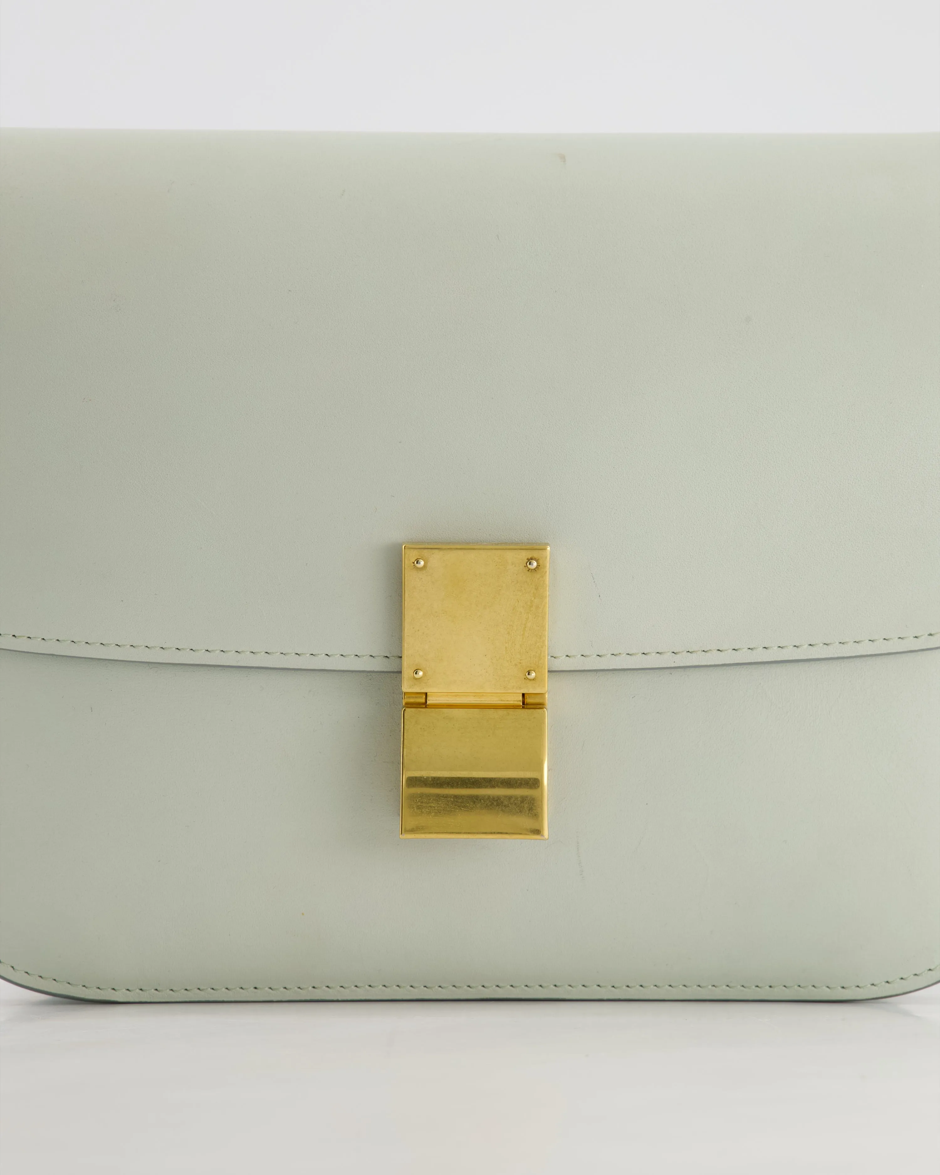 *FIRE PRICE* Cline Sage Green Medium Shoulder Bag in Calfskin Leather with Gold Hardware RRP 3100