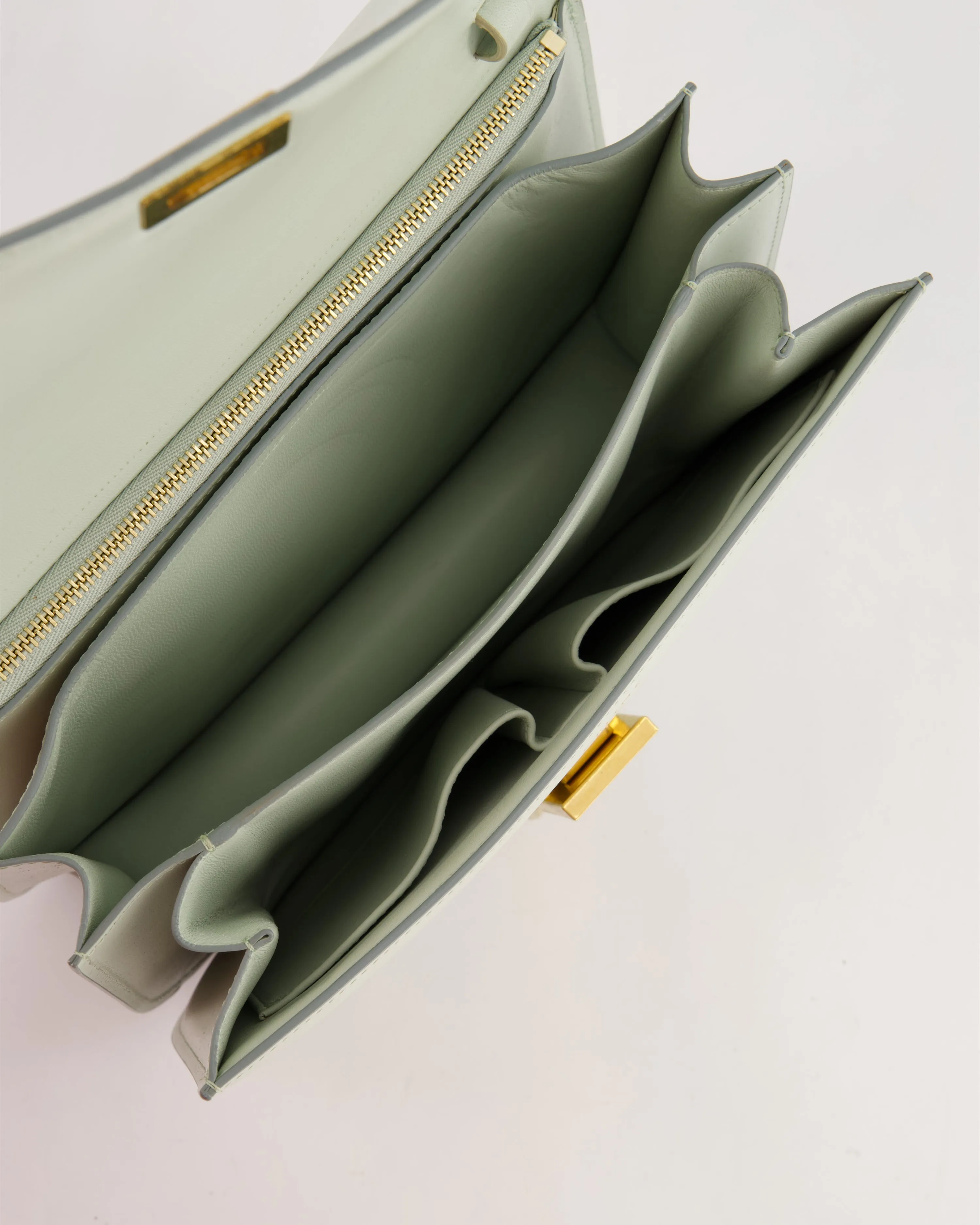 *FIRE PRICE* Cline Sage Green Medium Shoulder Bag in Calfskin Leather with Gold Hardware RRP 3100
