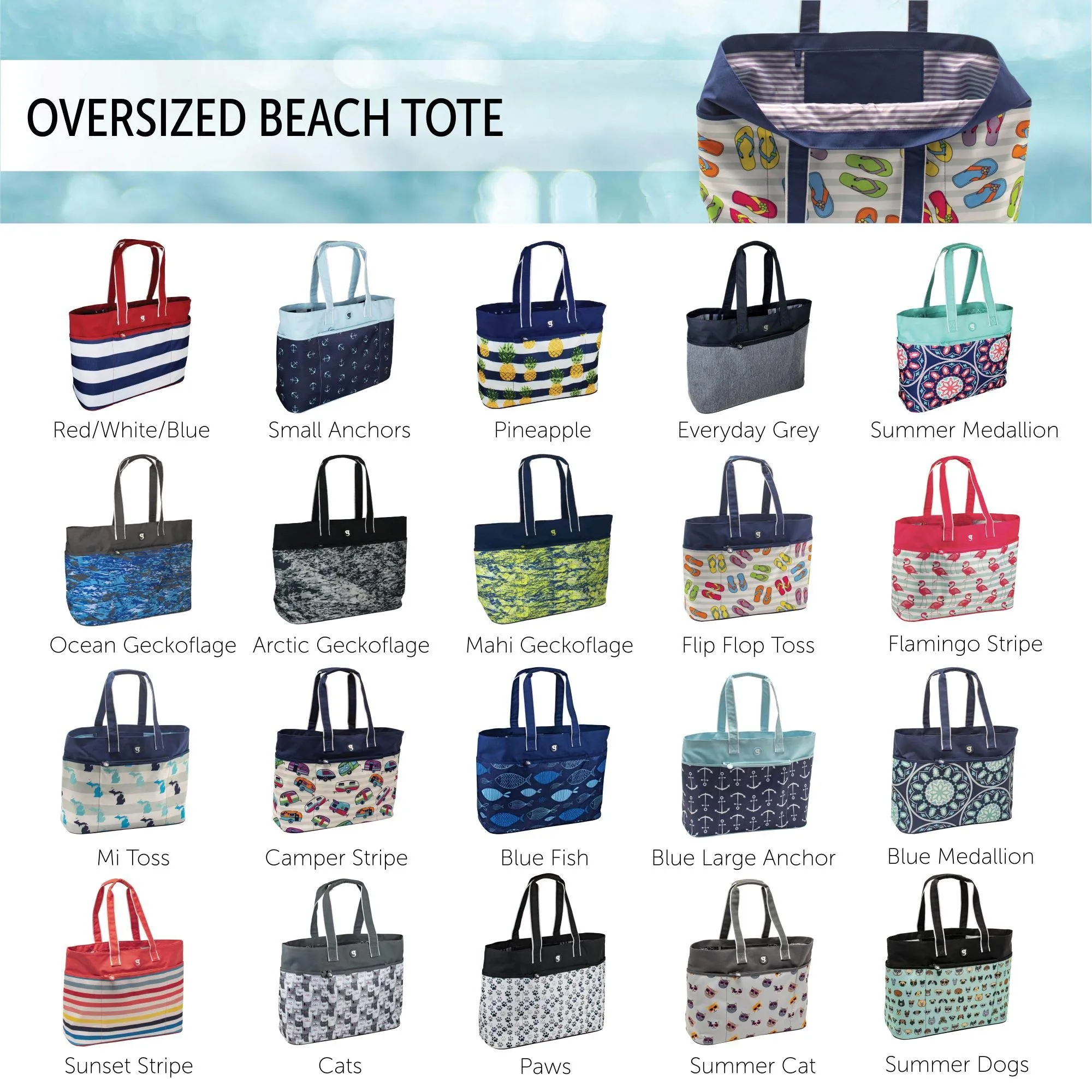Geckobrands Oversized Beach Tote