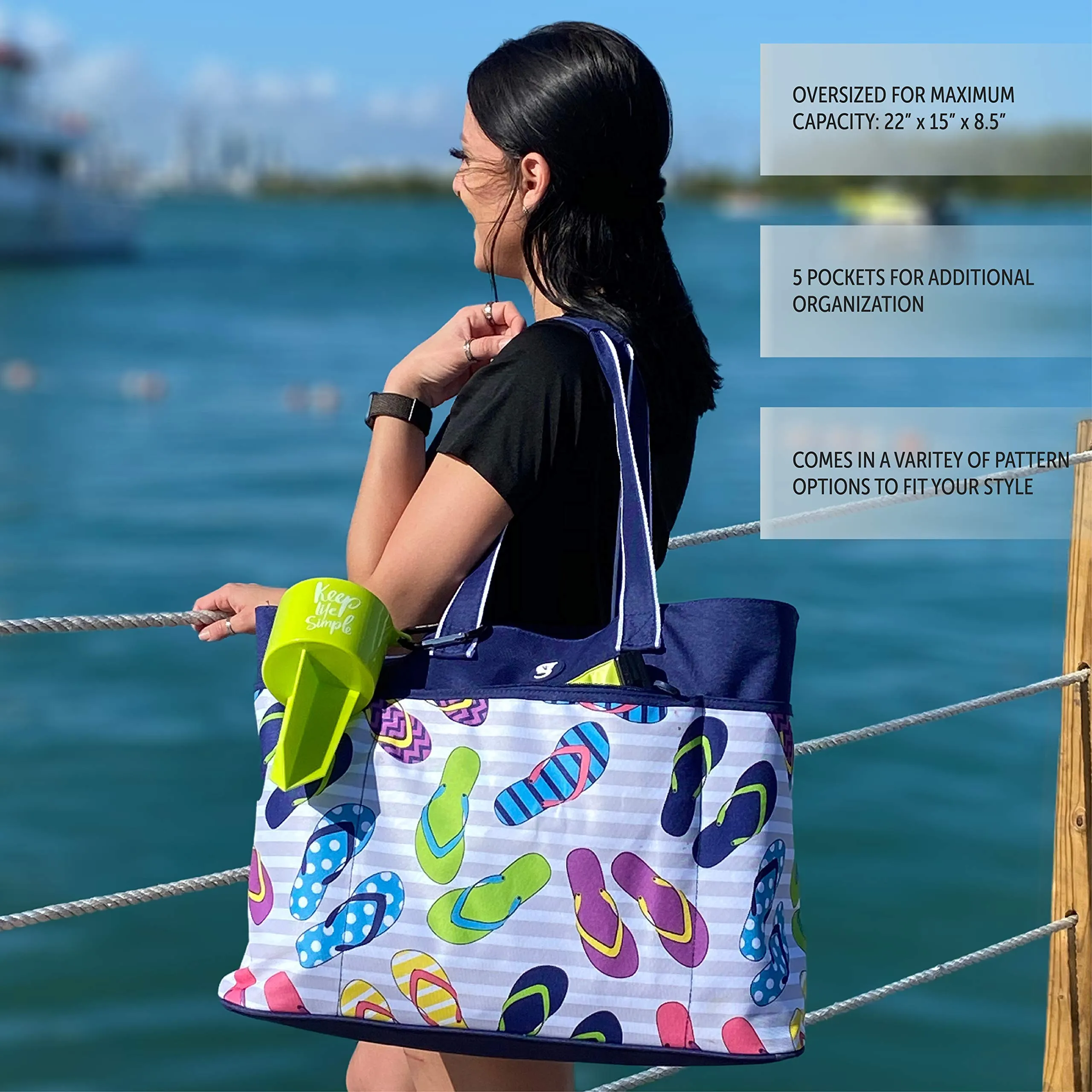 Geckobrands Oversized Beach Tote