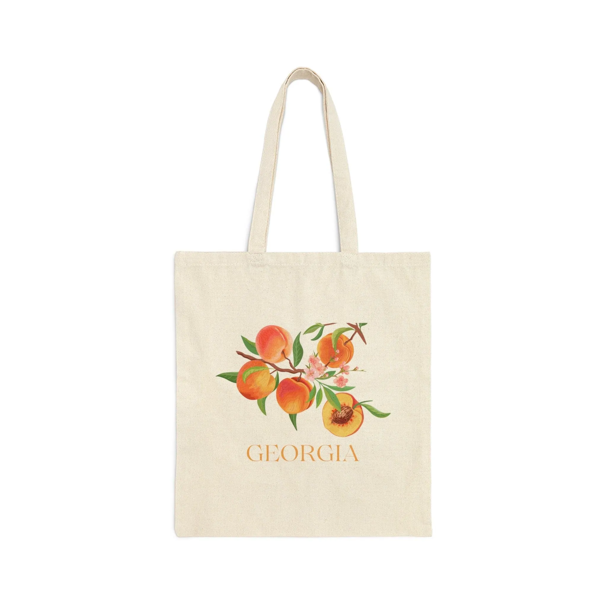 Georgia Peach Canvas Tote Bag