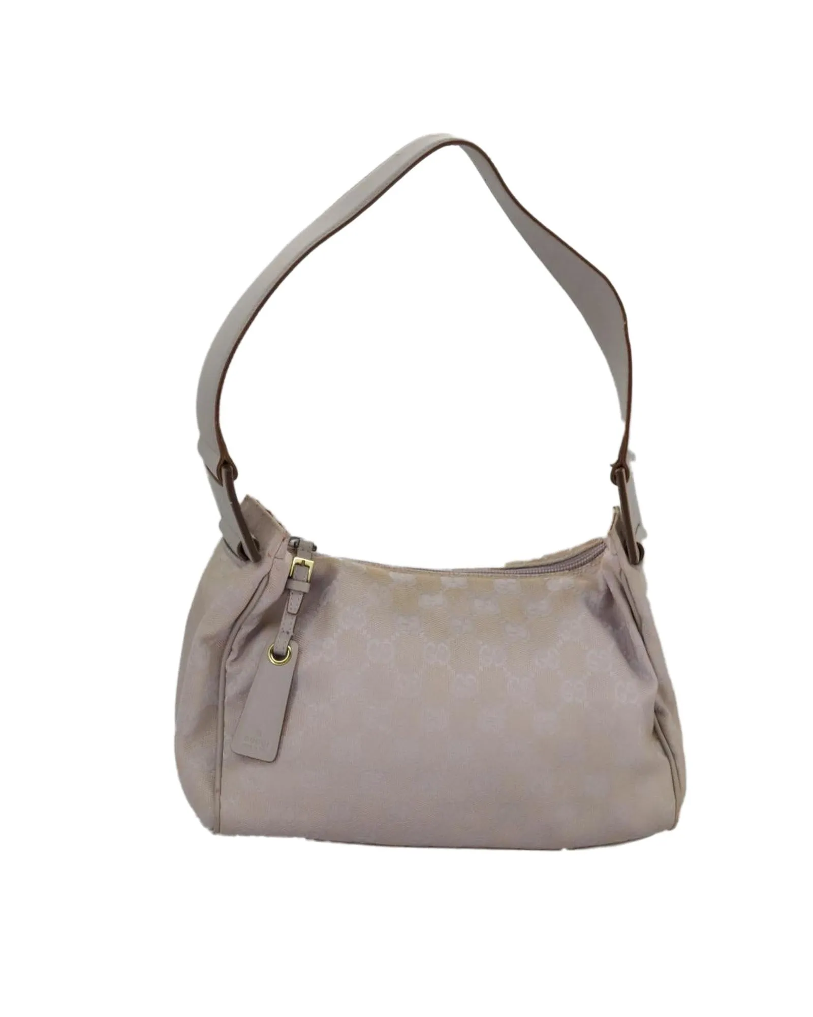 GG Canvas Shoulder Bag with Gold Accents