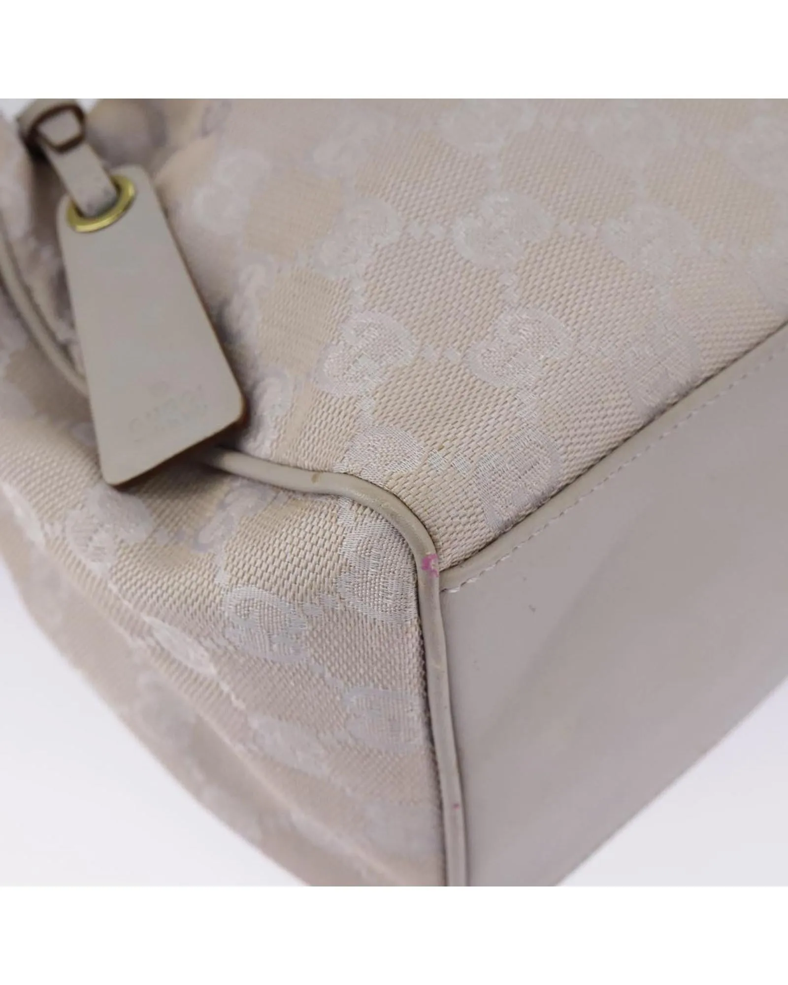 GG Canvas Shoulder Bag with Gold Accents