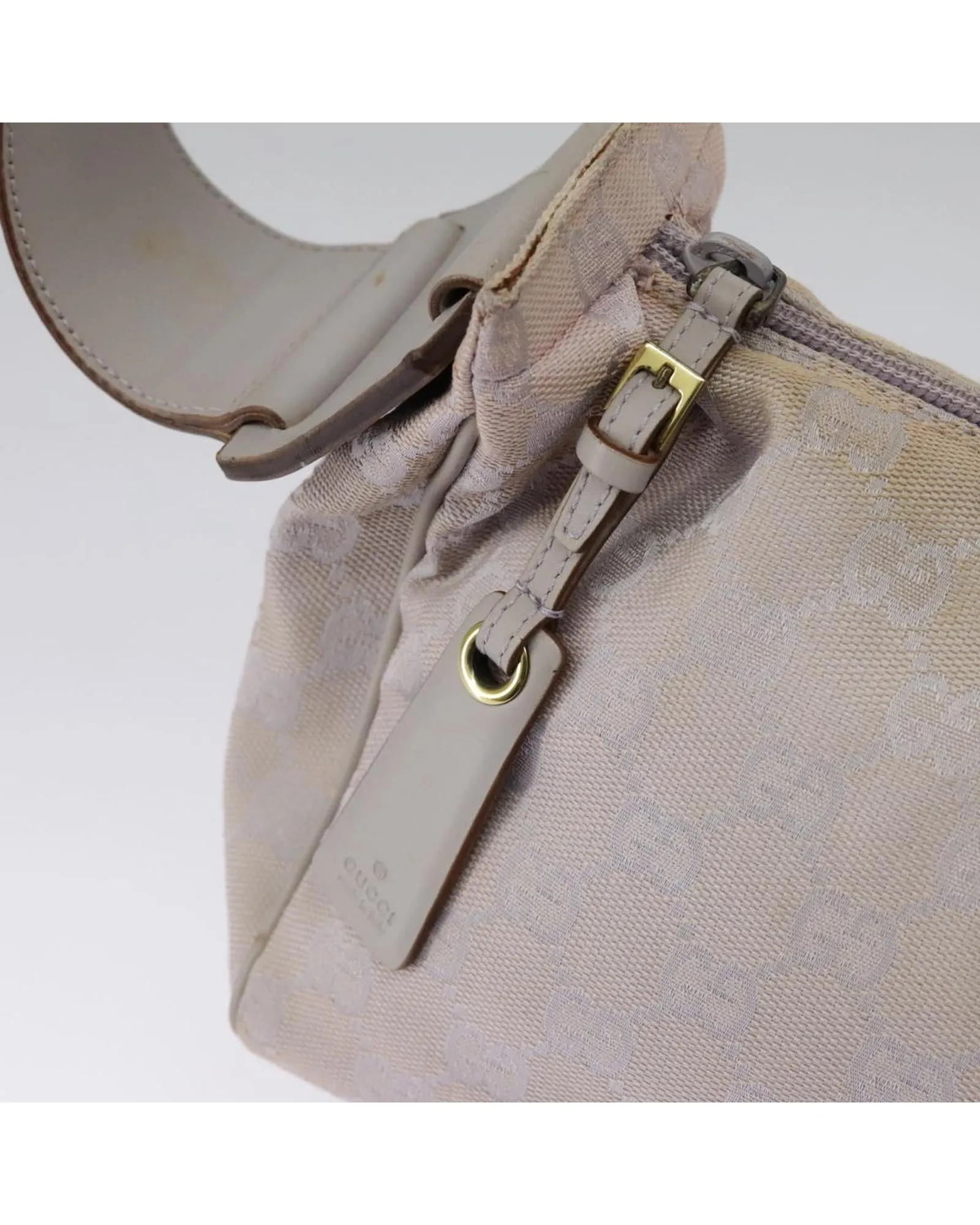 GG Canvas Shoulder Bag with Gold Accents