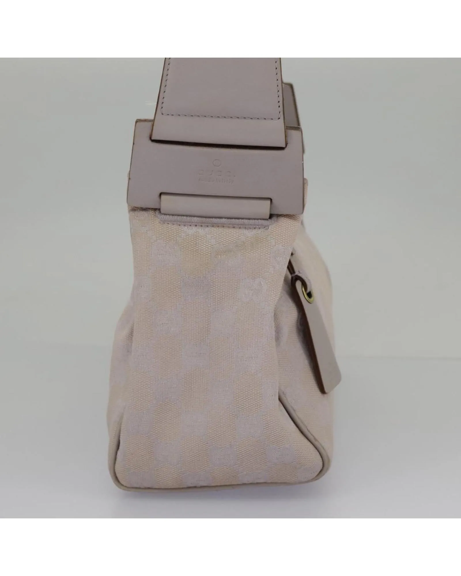 GG Canvas Shoulder Bag with Gold Accents