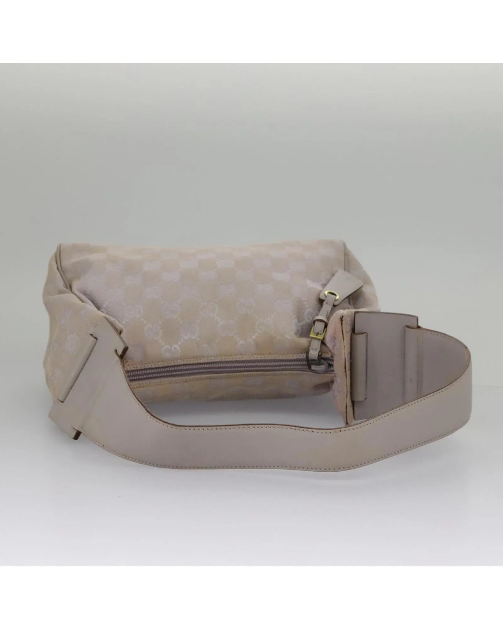 GG Canvas Shoulder Bag with Gold Accents