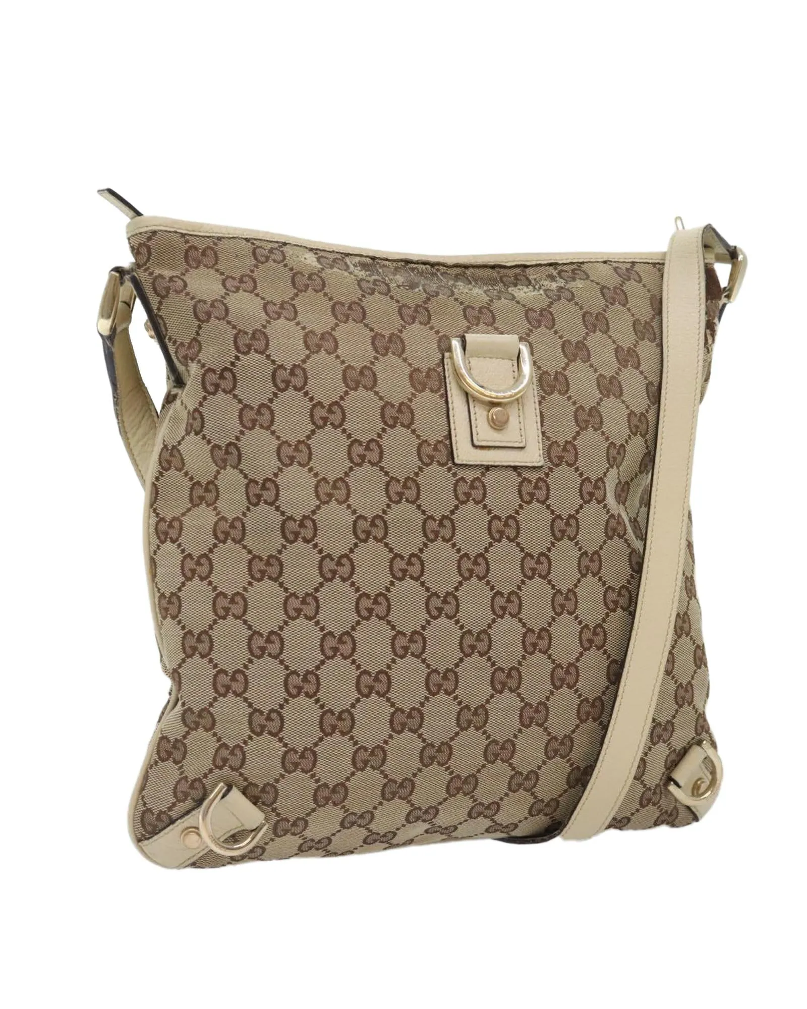 GG Canvas Shoulder Bag with Leather Trim