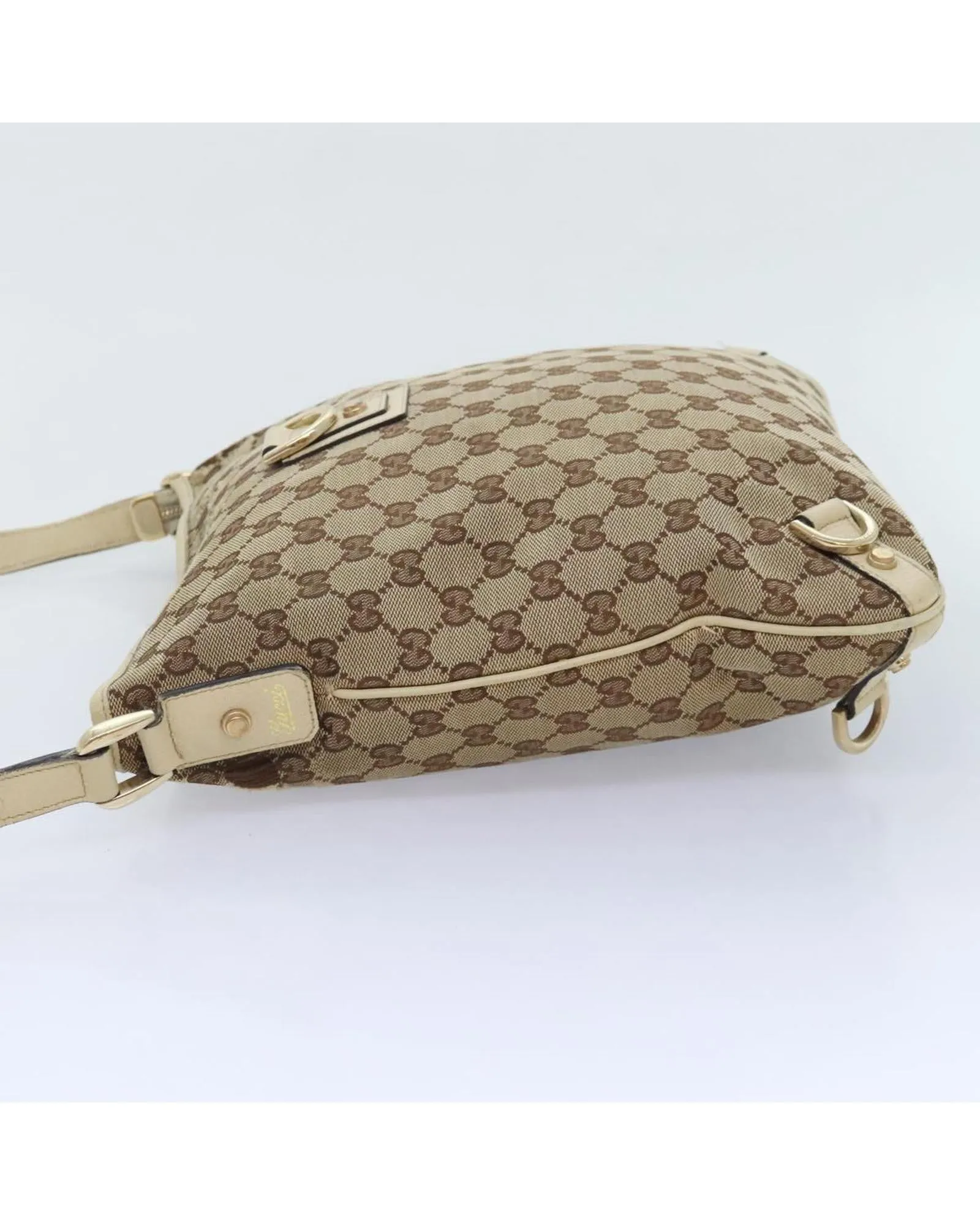 GG Canvas Shoulder Bag with Leather Trim
