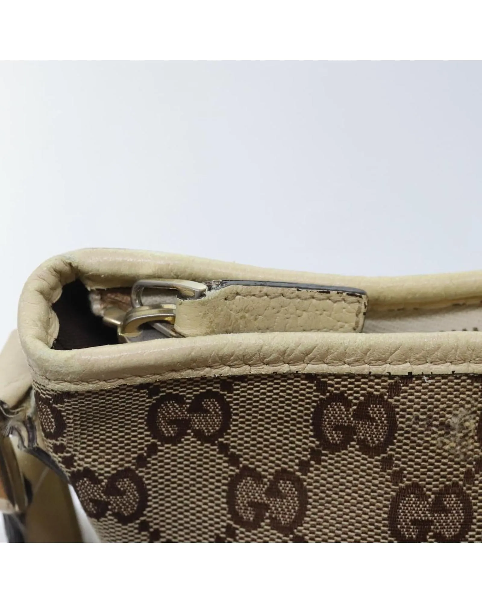 GG Canvas Shoulder Bag with Leather Trim
