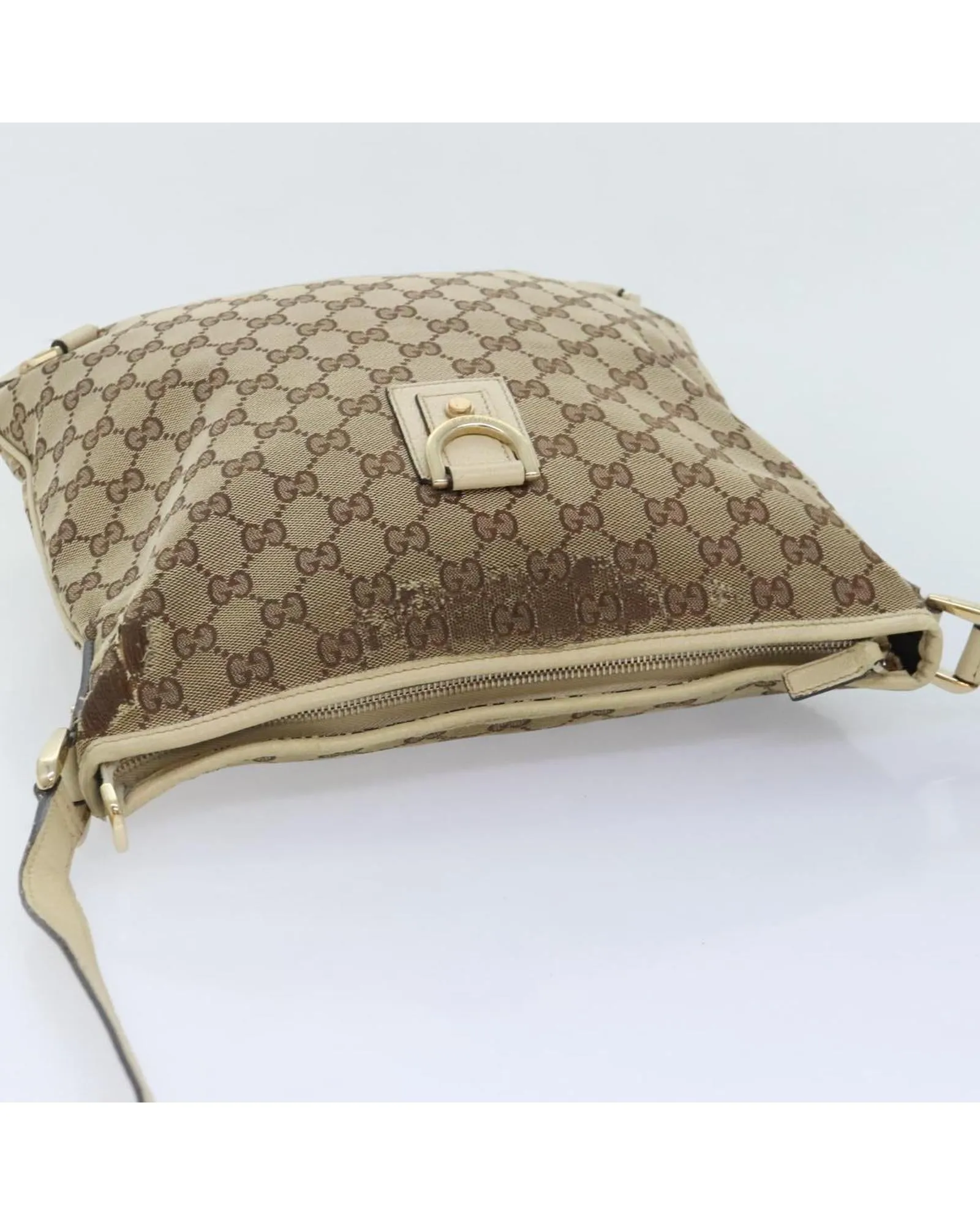 GG Canvas Shoulder Bag with Leather Trim