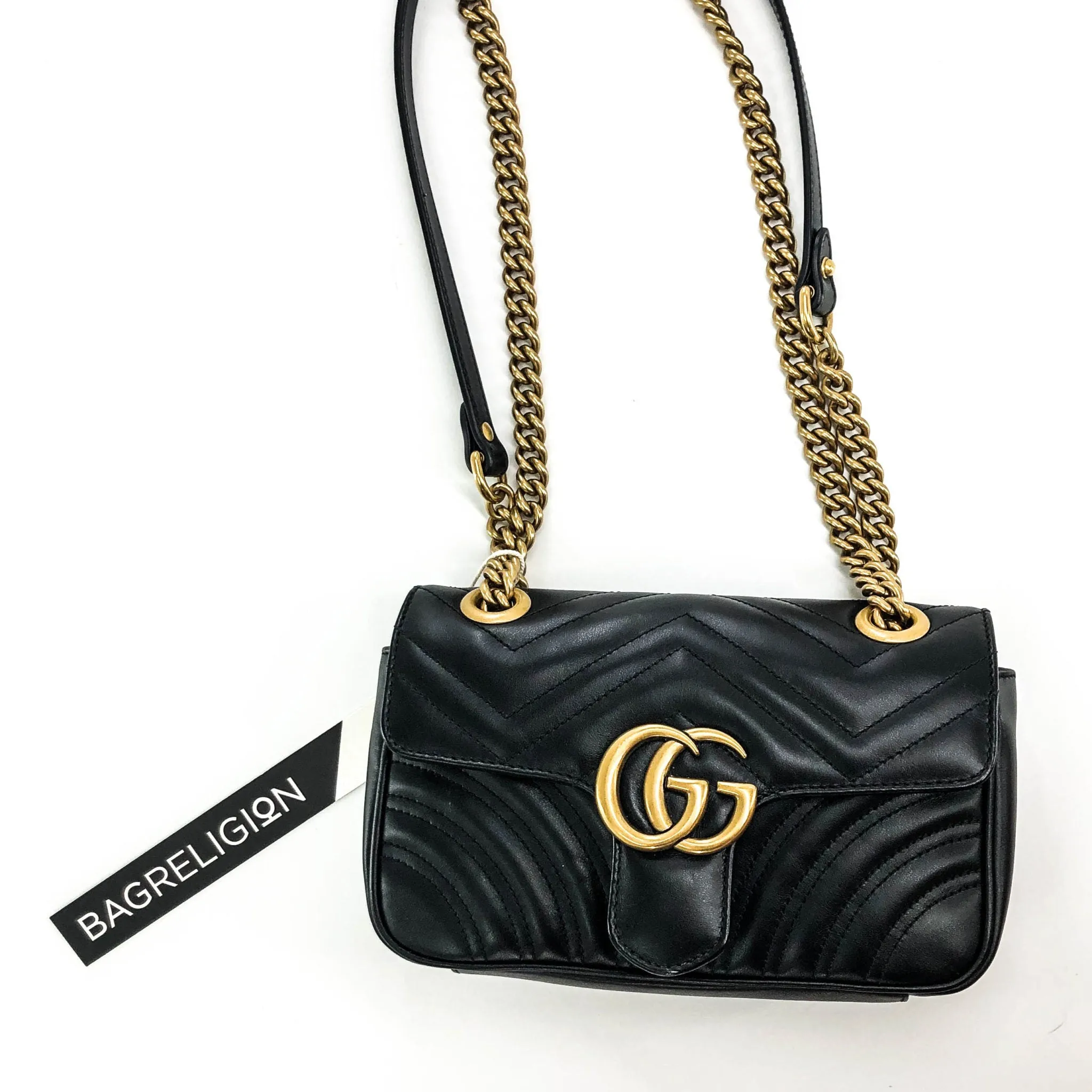 GG Marmont Black Mini Matelass Shoulder Bag