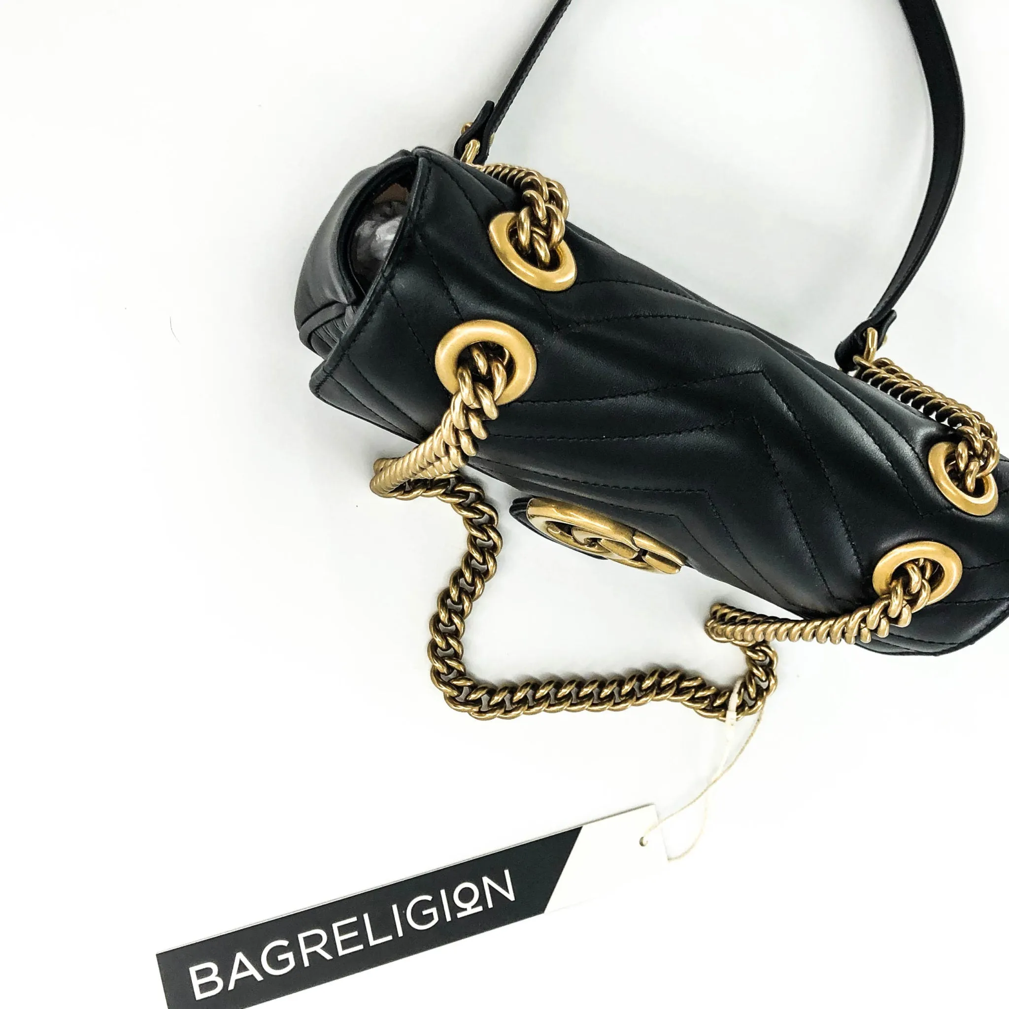 GG Marmont Black Mini Matelass Shoulder Bag