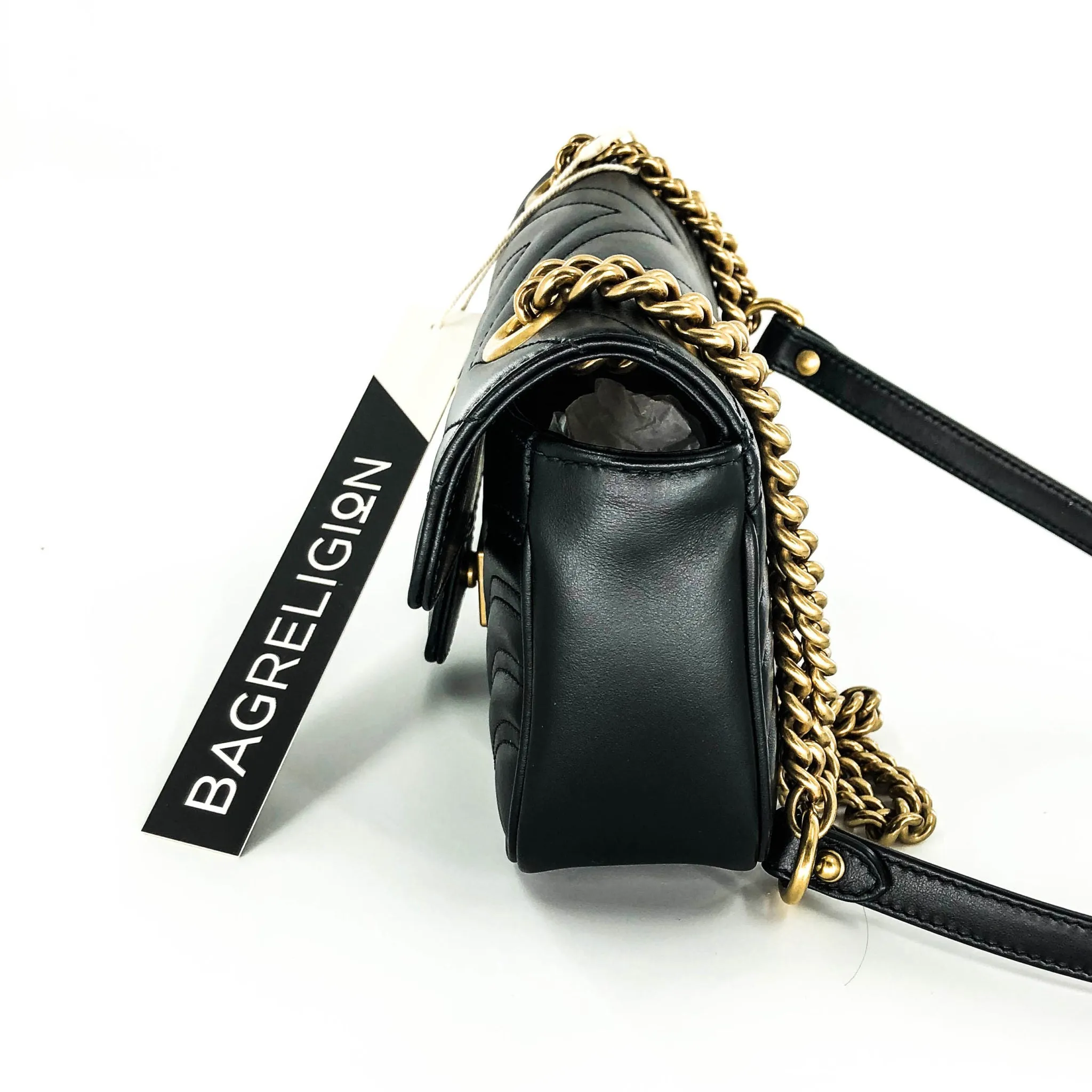 GG Marmont Black Mini Matelass Shoulder Bag
