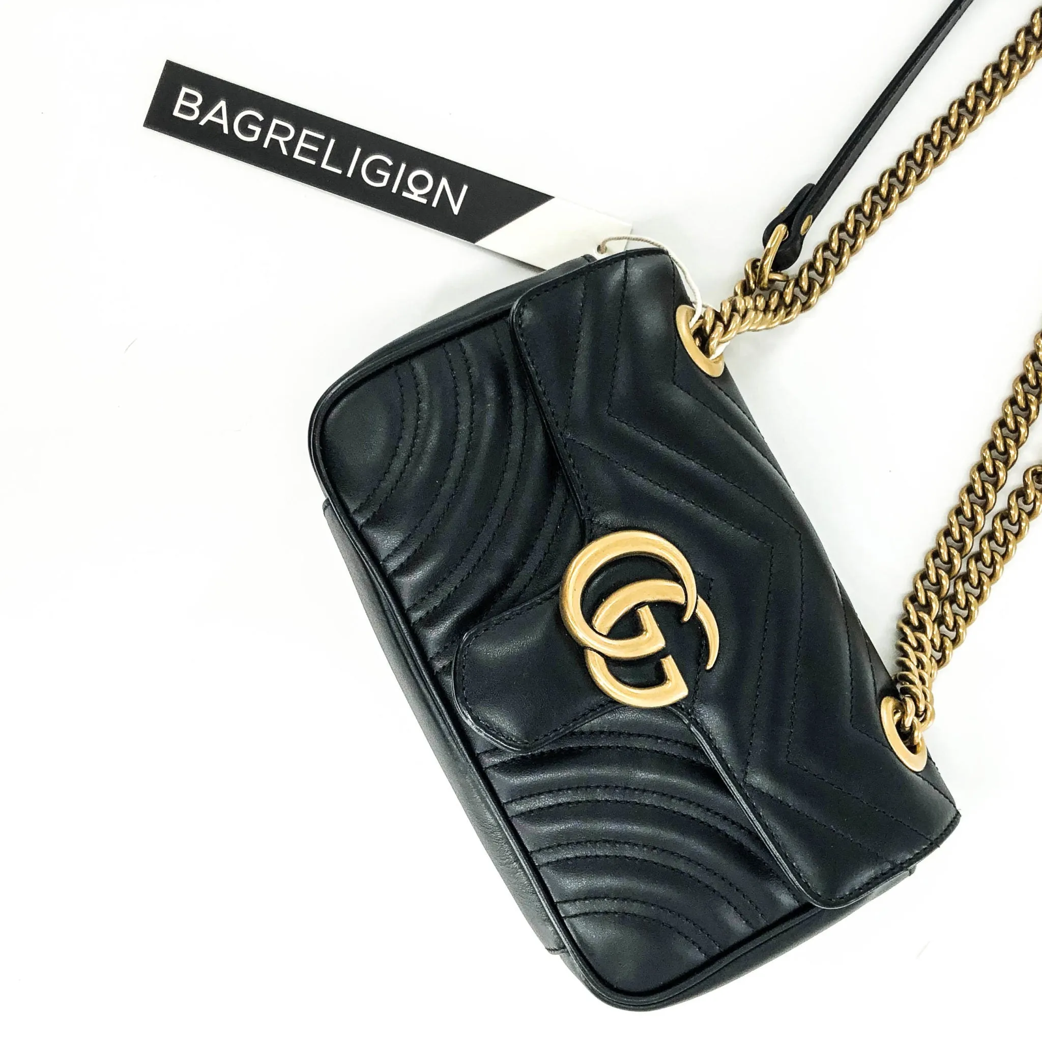 GG Marmont Black Mini Matelass Shoulder Bag