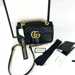 GG Marmont Black Mini Matelass Shoulder Bag