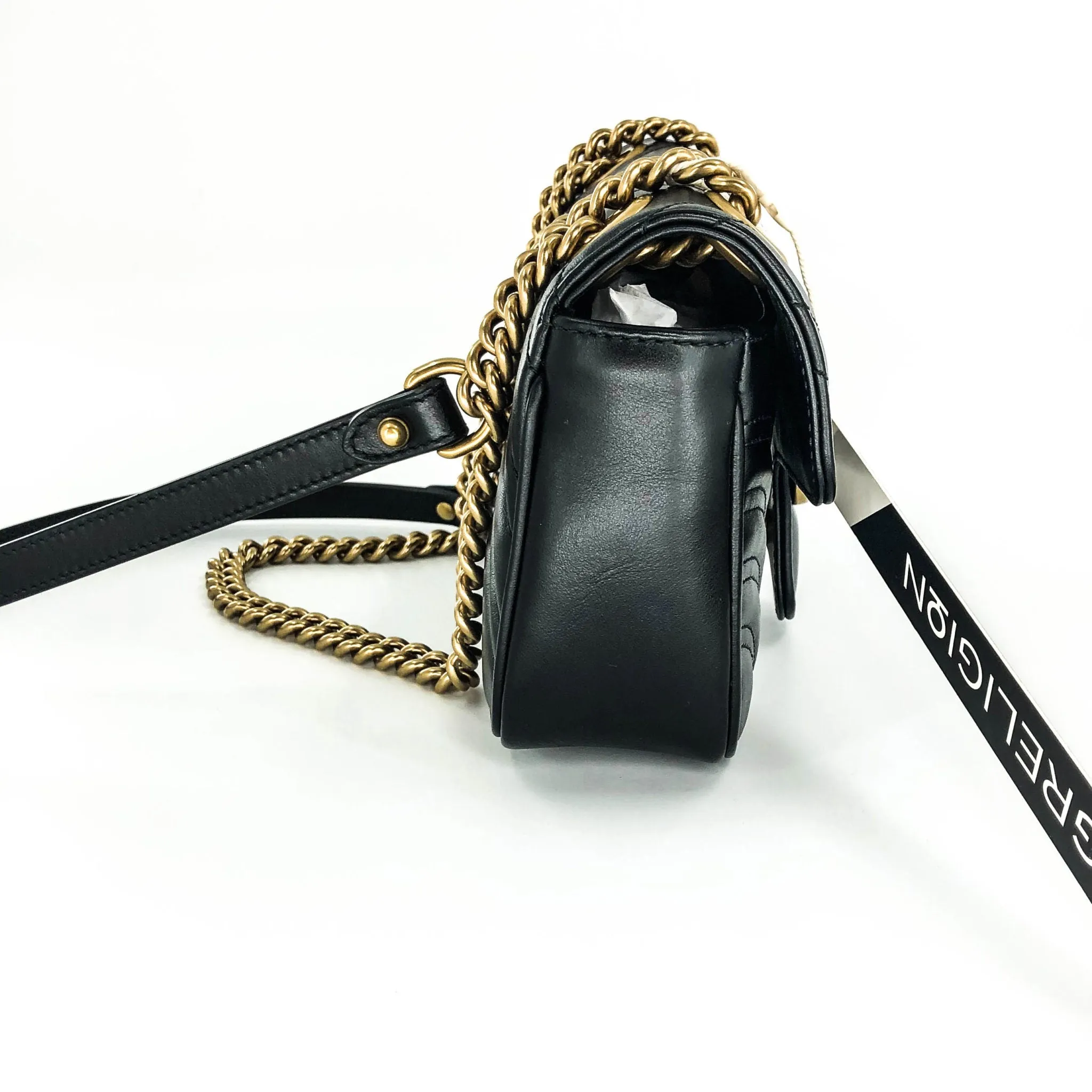 GG Marmont Black Mini Matelass Shoulder Bag