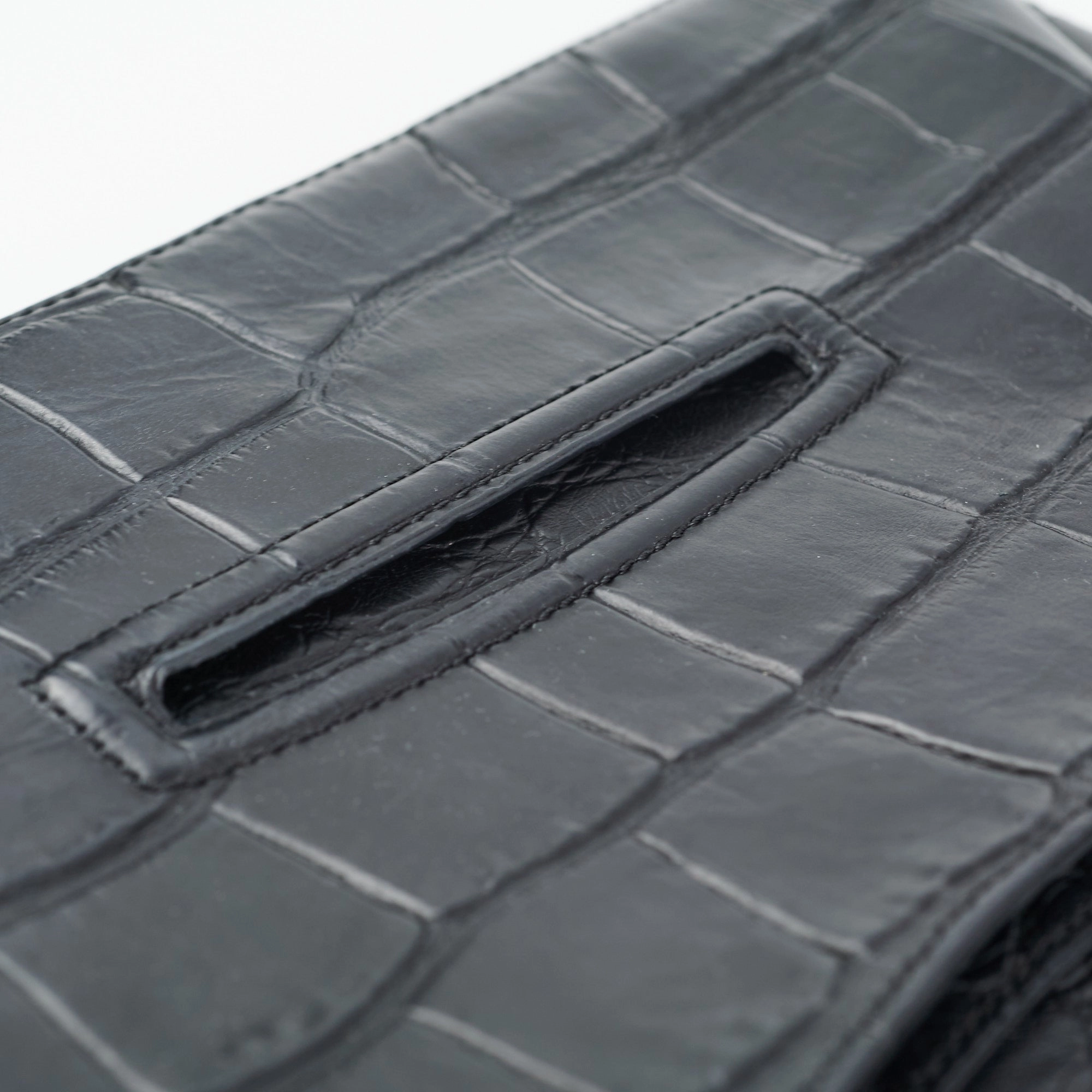 Givenchy Antigona Croc Print Envelope Clutch Black