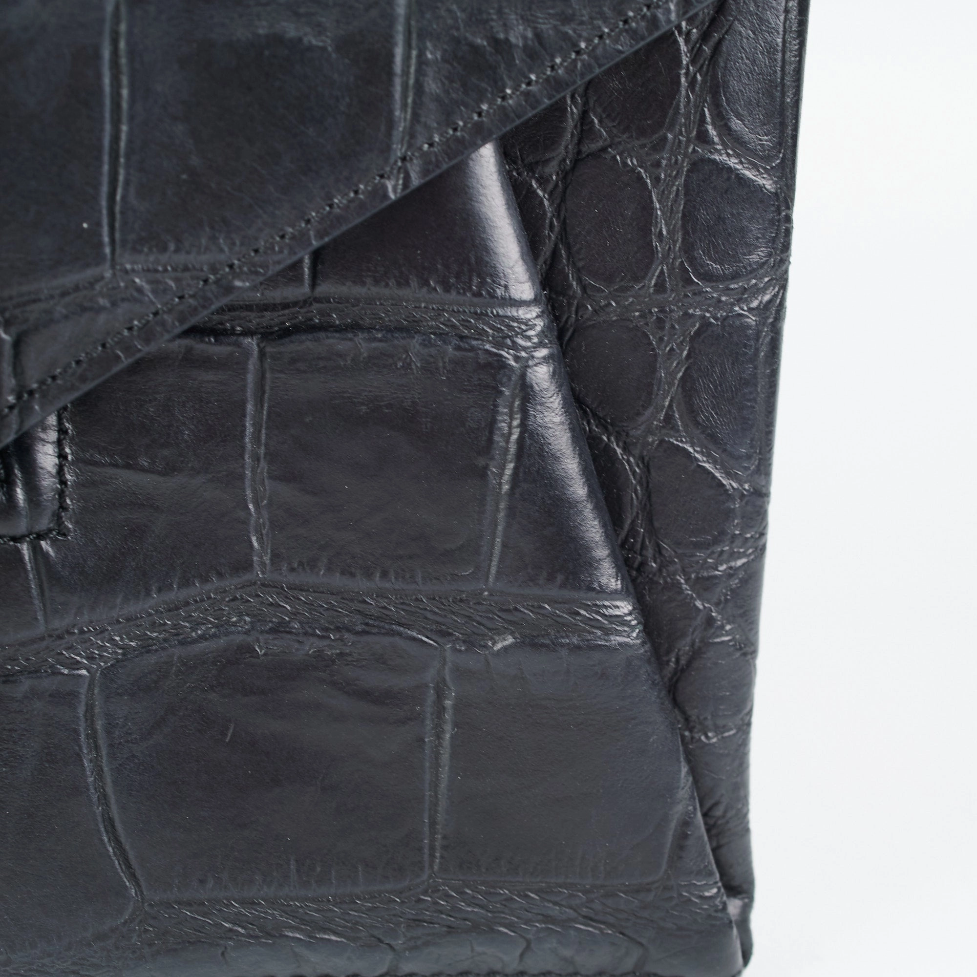 Givenchy Antigona Croc Print Envelope Clutch Black