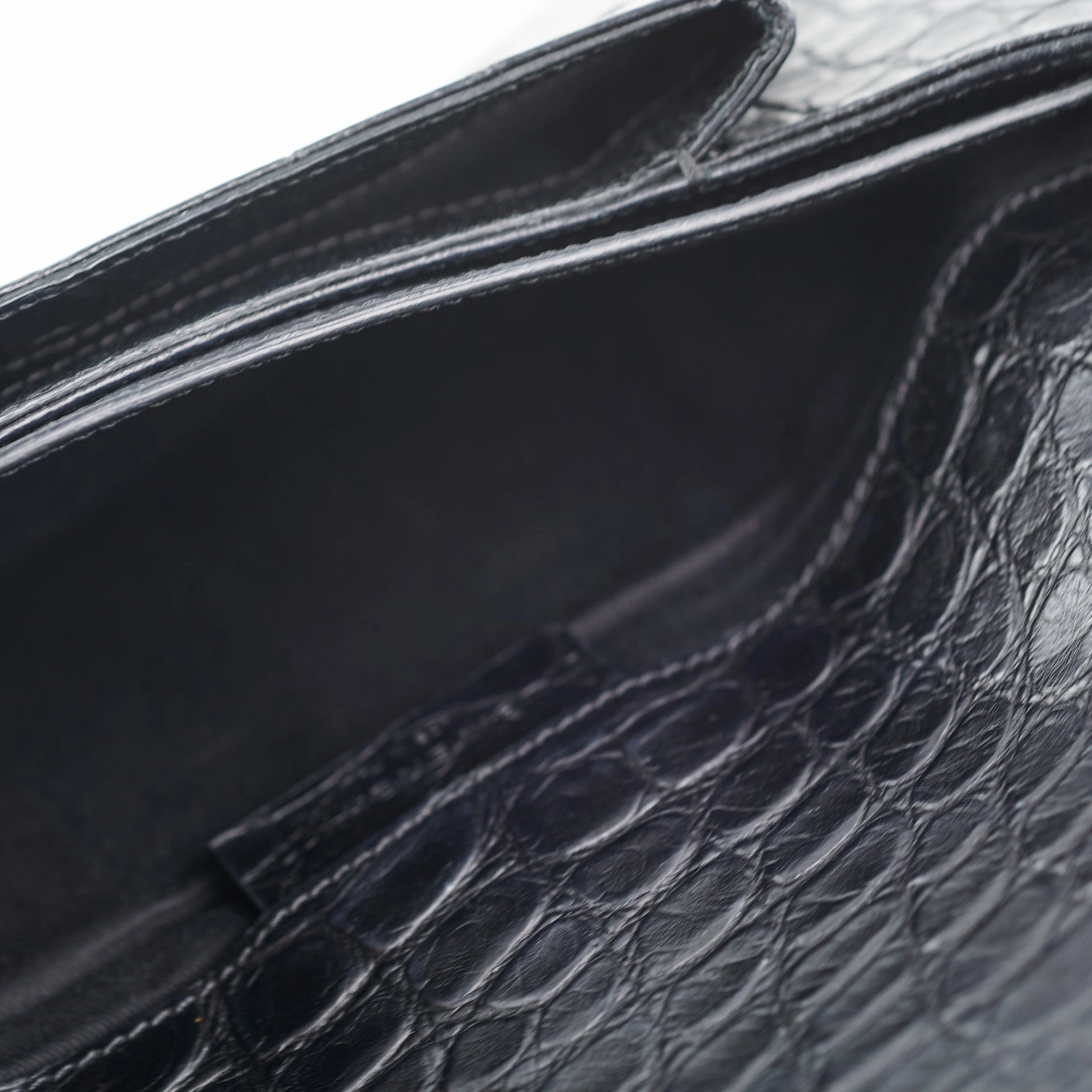 Givenchy Antigona Croc Print Envelope Clutch Black