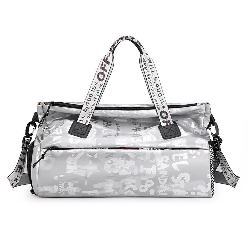 Graffiti Oxford Gym Bag with Shoe Compartment