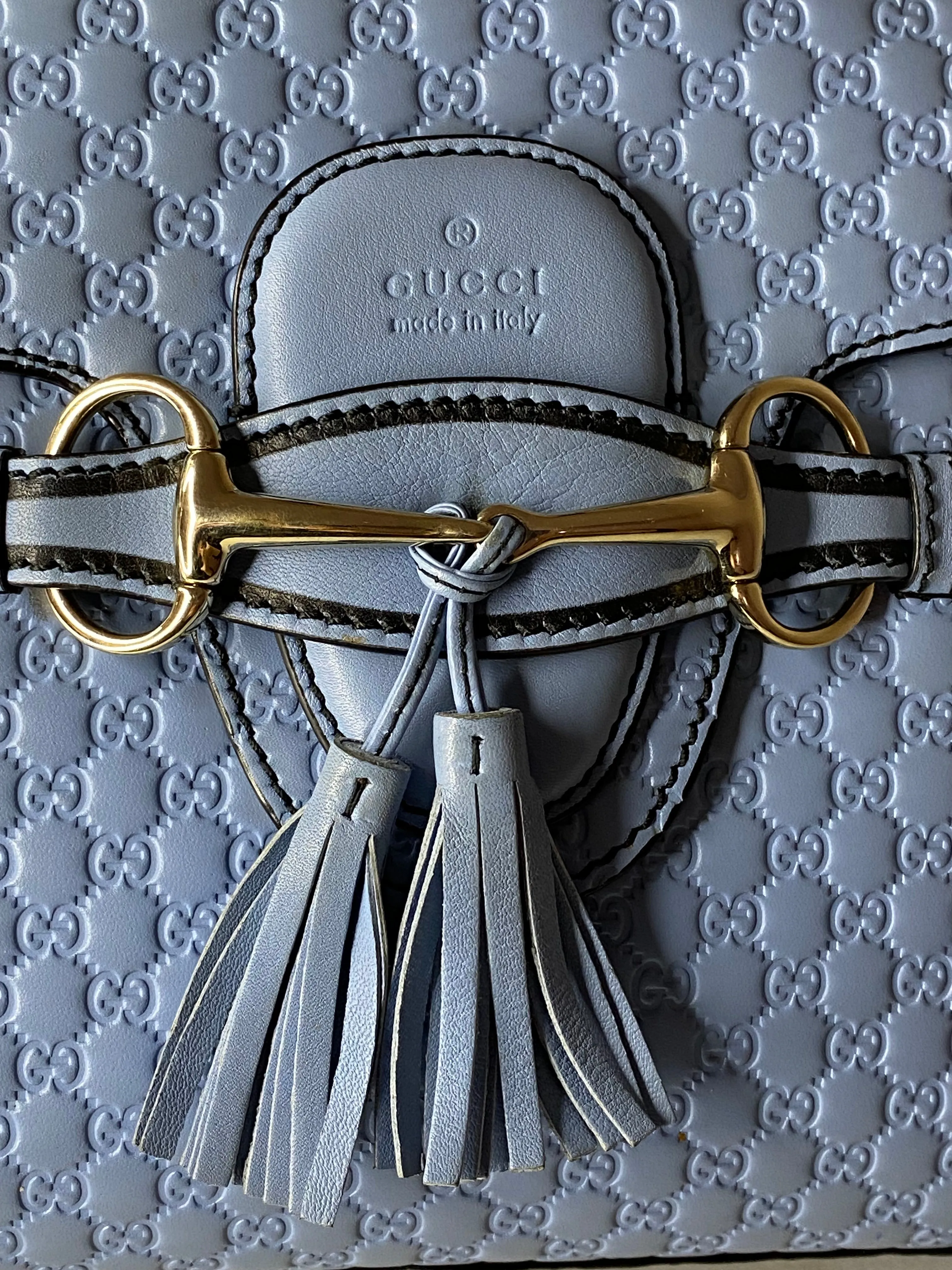 Gucci Baby Blue Microguccissima Emily Shoulder Bag