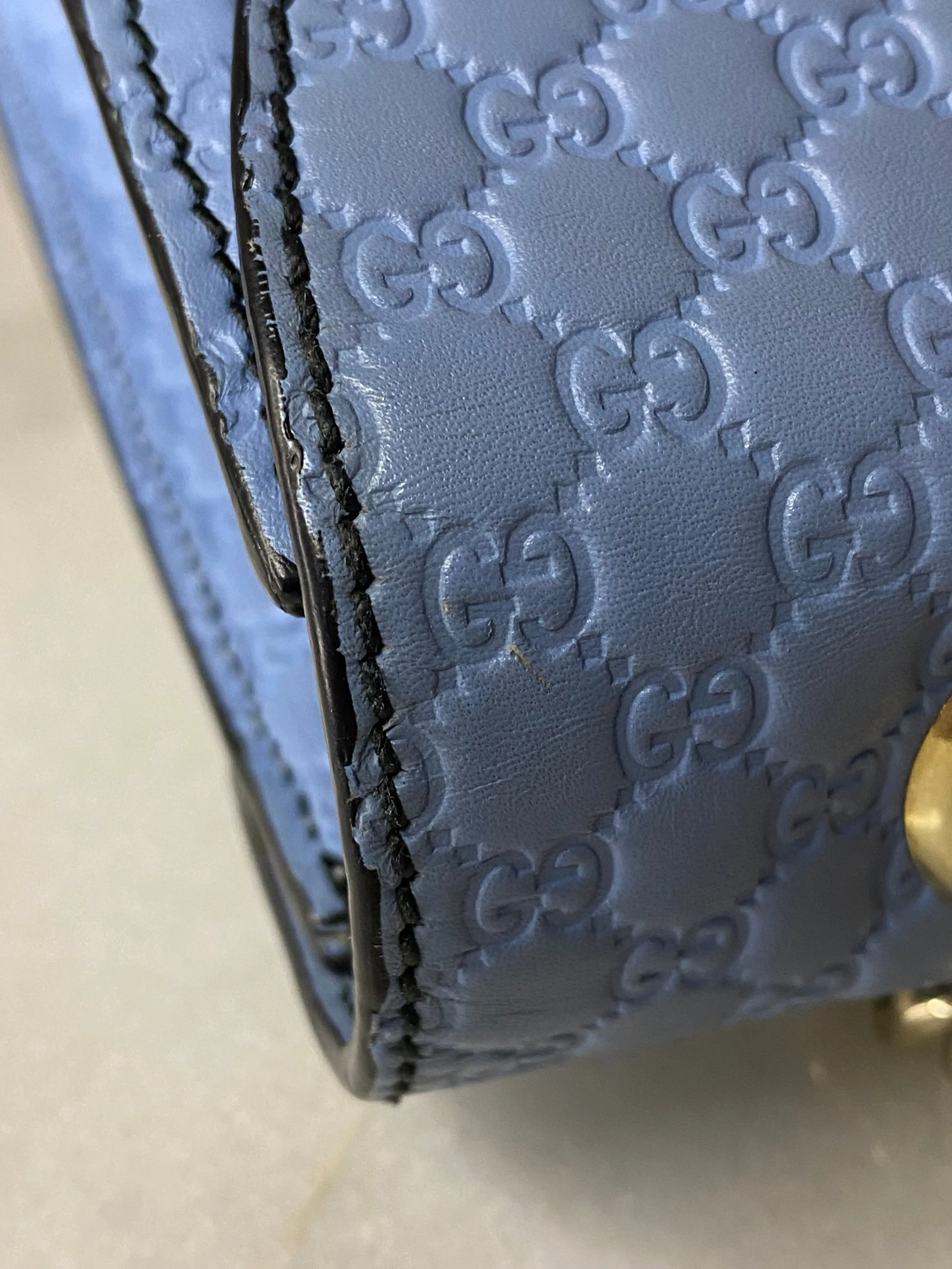Gucci Baby Blue Microguccissima Emily Shoulder Bag