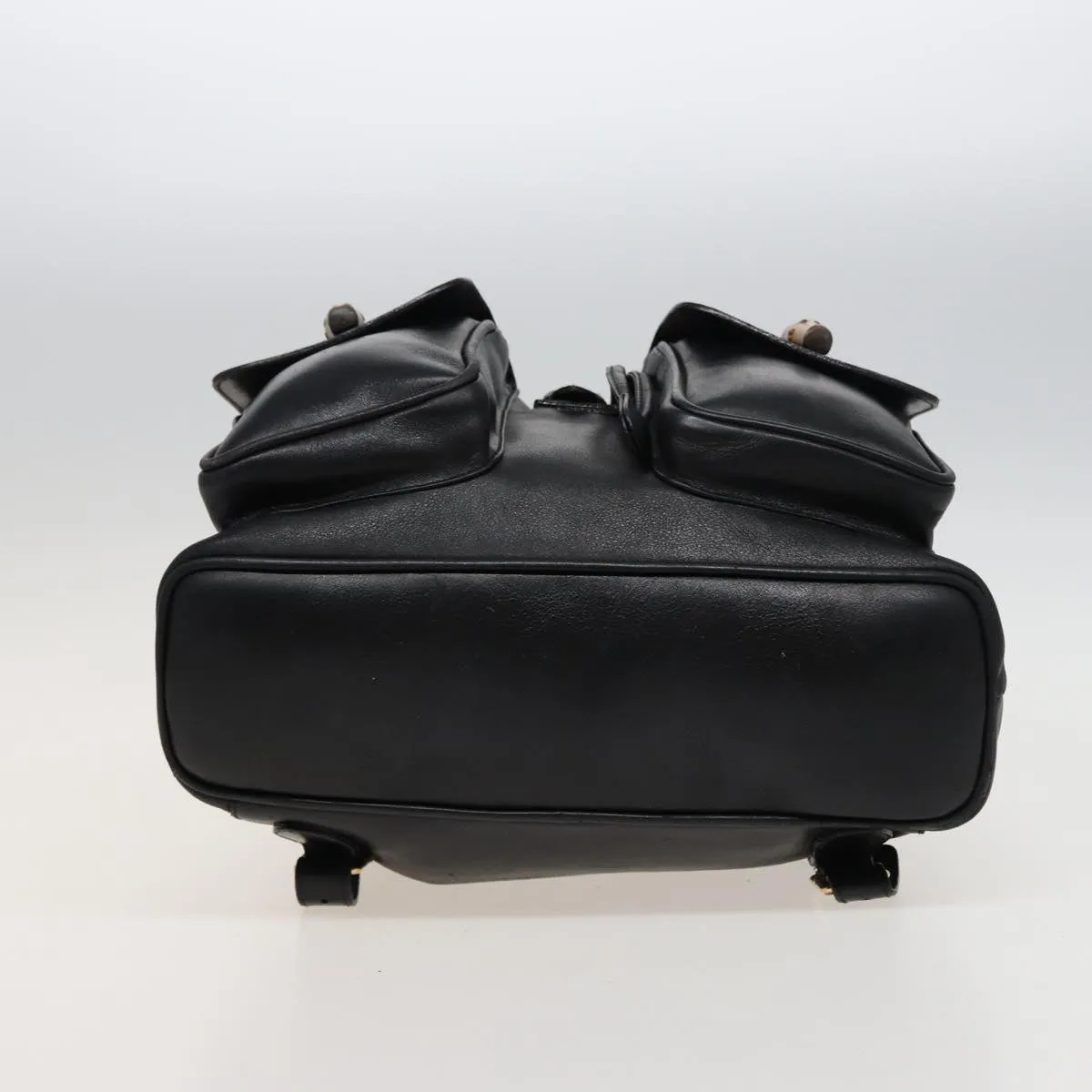 GUCCI Bamboo Backpack Leather Black 003 2058 0016  76392
