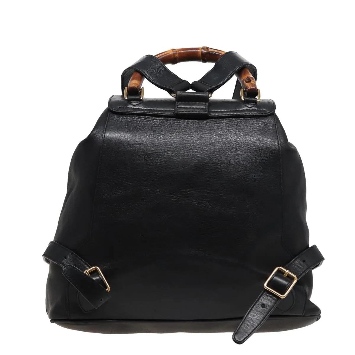 GUCCI Bamboo Backpack Leather Black 003 2058 0016  76392