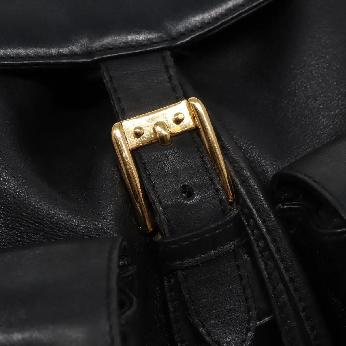 GUCCI Bamboo Backpack Leather Black 003 2058 0016  76392