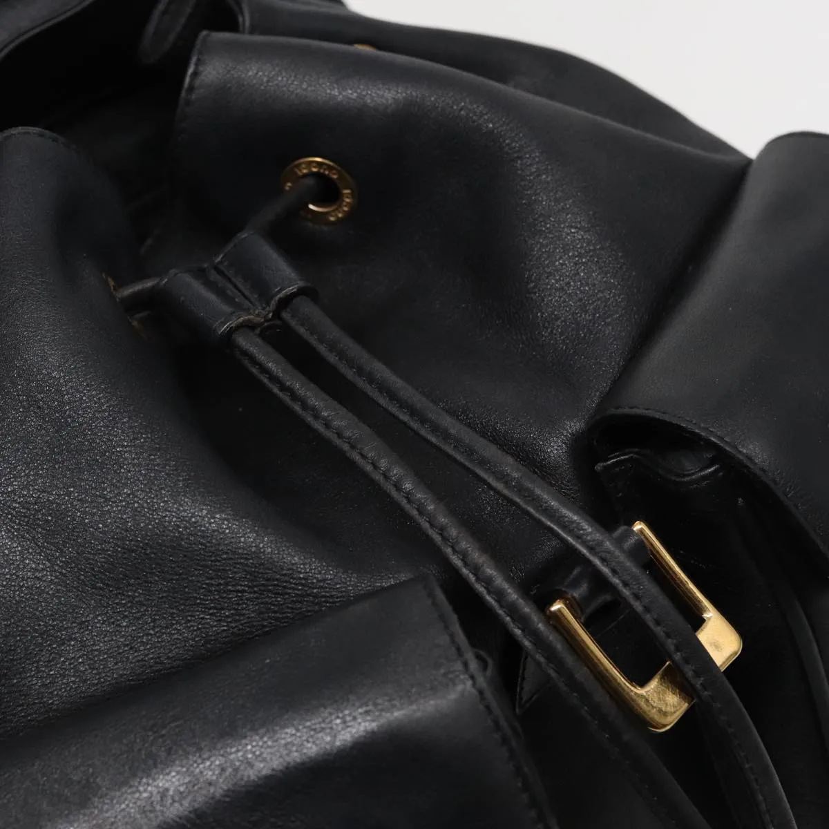 GUCCI Bamboo Backpack Leather Black 003 2058 0016  76392