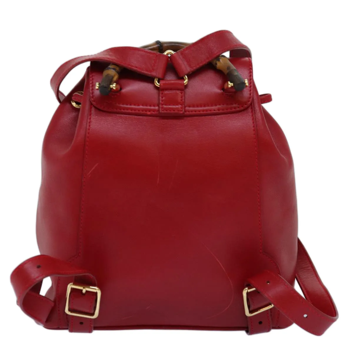GUCCI Bamboo Backpack Leather Red 003 2852 0030 0  mr165