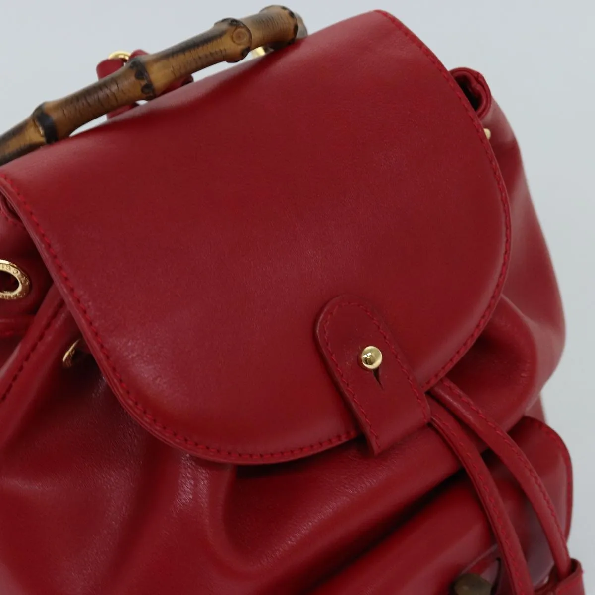 GUCCI Bamboo Backpack Leather Red 003 2852 0030 0  mr165